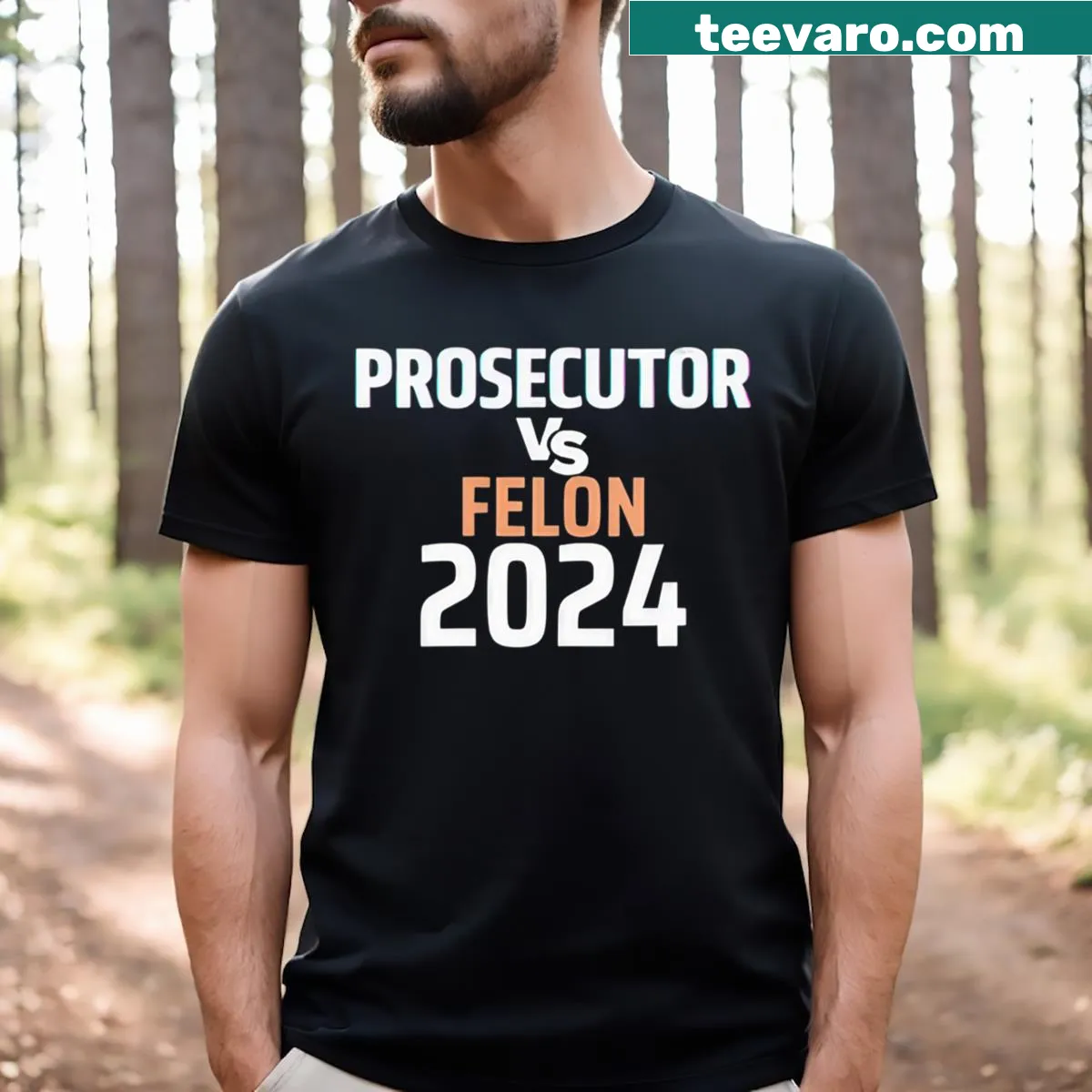 Prosecutor vs Felon graphic on women's V-neck t-shirt — on a men's t-shirt