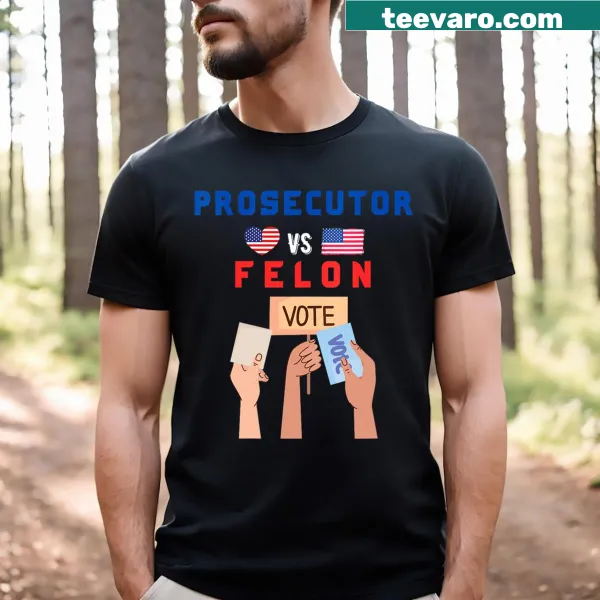 Prosecutor vs felon graphic on V-neck T-shirt