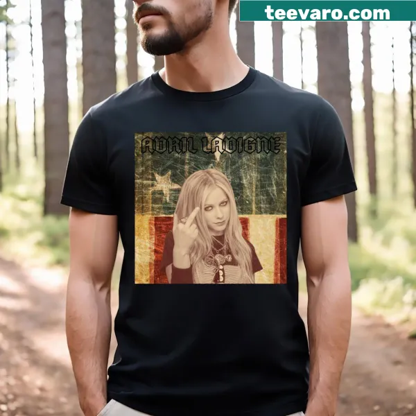 Bold graphic T-shirt inspired by Avril Lavigne's rock music