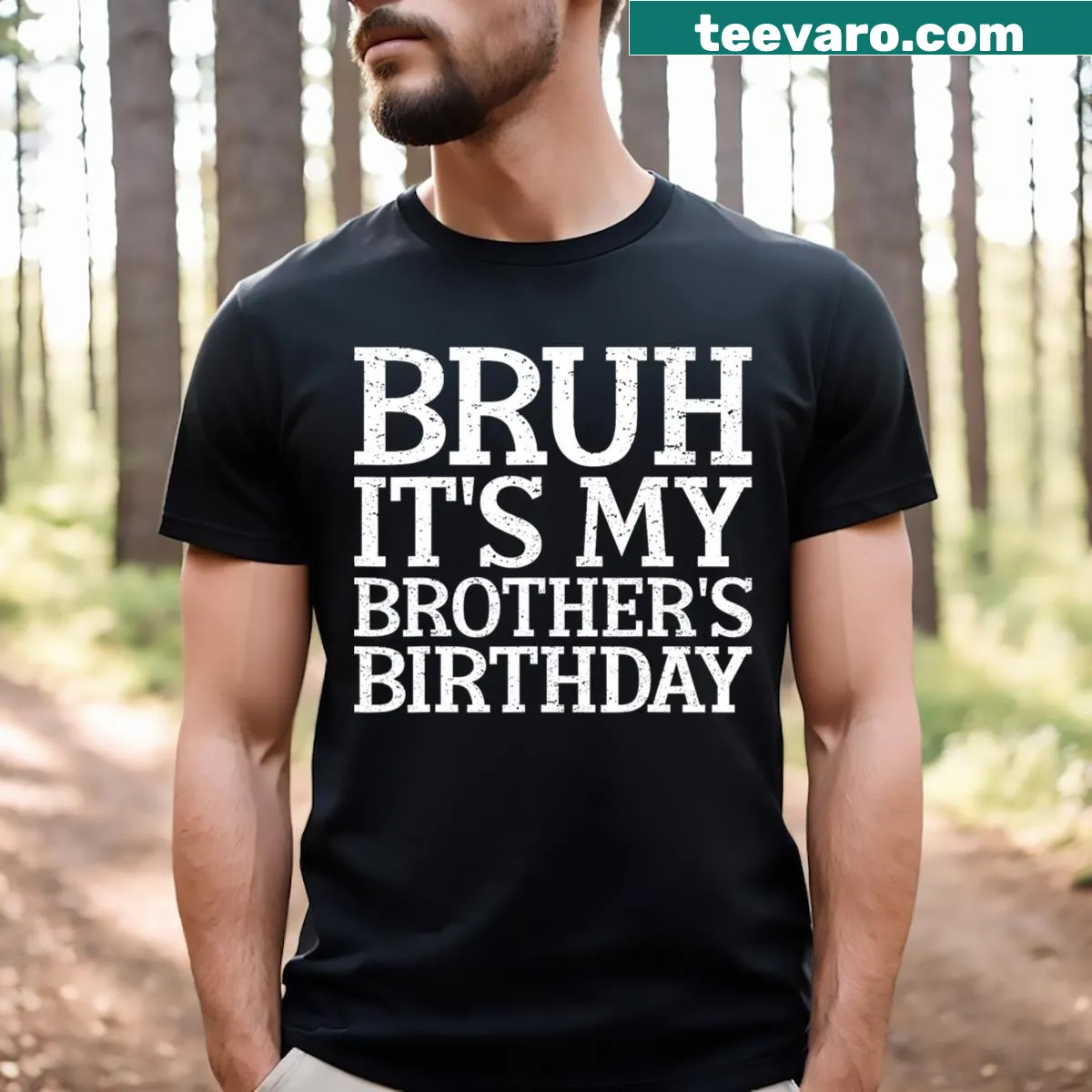 Humorous vintage T-shirt for celebrating a brother's birthday — on a men's t-shirt