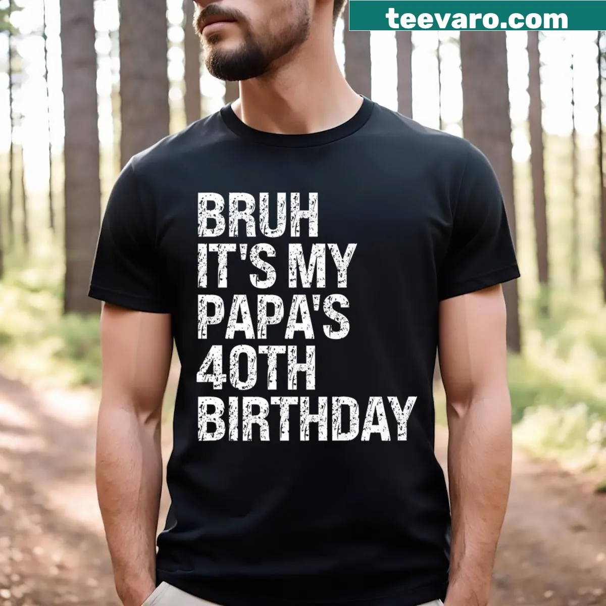 Funny birthday shirt for dads featuring a crown for the 40th birthday — on a men's t-shirt