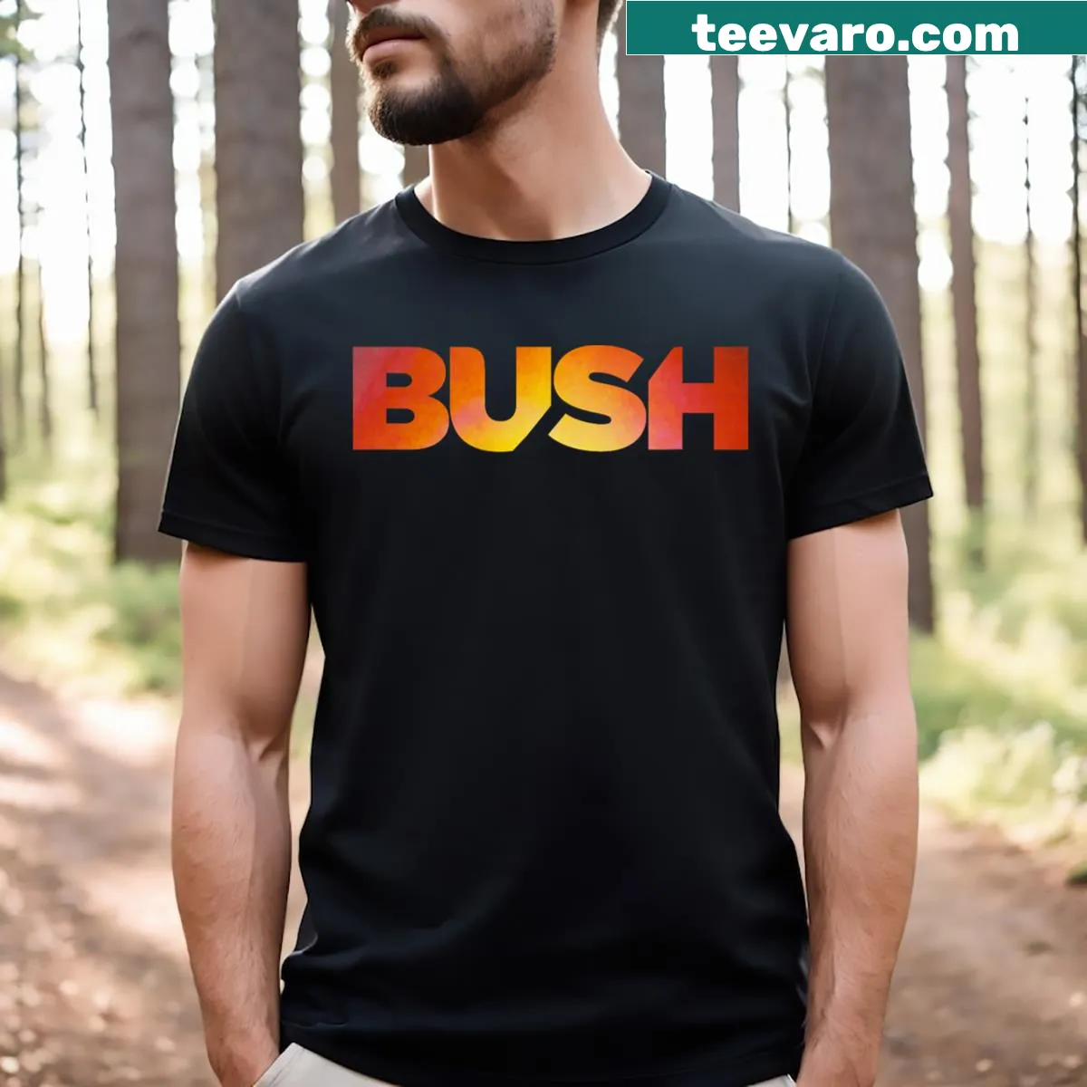 Bush tour logo T-shirt for fans of the band — on a men's t-shirt