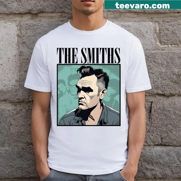 Playful cartoon graphic honoring The Smiths on a T-shirt