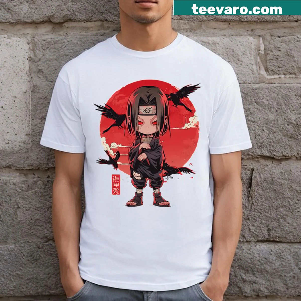 Chibi Brother t-shirt featuring a cute illustration — on a men's t-shirt
