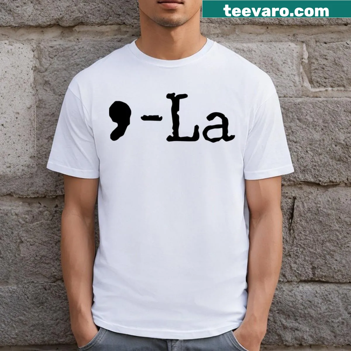 Text-based t-shirt promoting voting for Kamala Harris in 2024 election — on a men's t-shirt