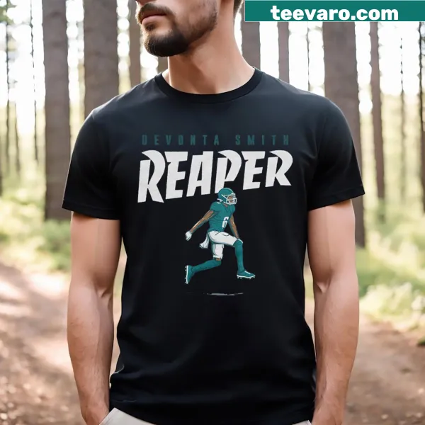 Typography T-shirt featuring Devonta Smith with a reaper theme