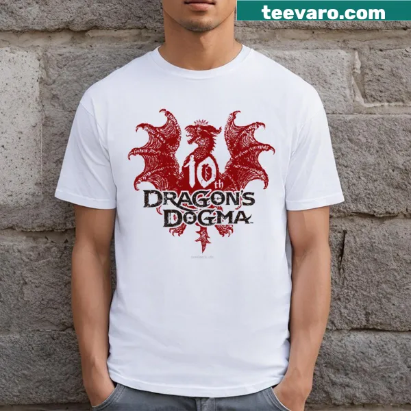 Dragons Dogma 10th Anniversary logo t-shirt design