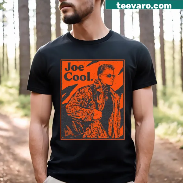 Illustration of Joe Burrow with the text 'Joe Cool' on a T-shirt
