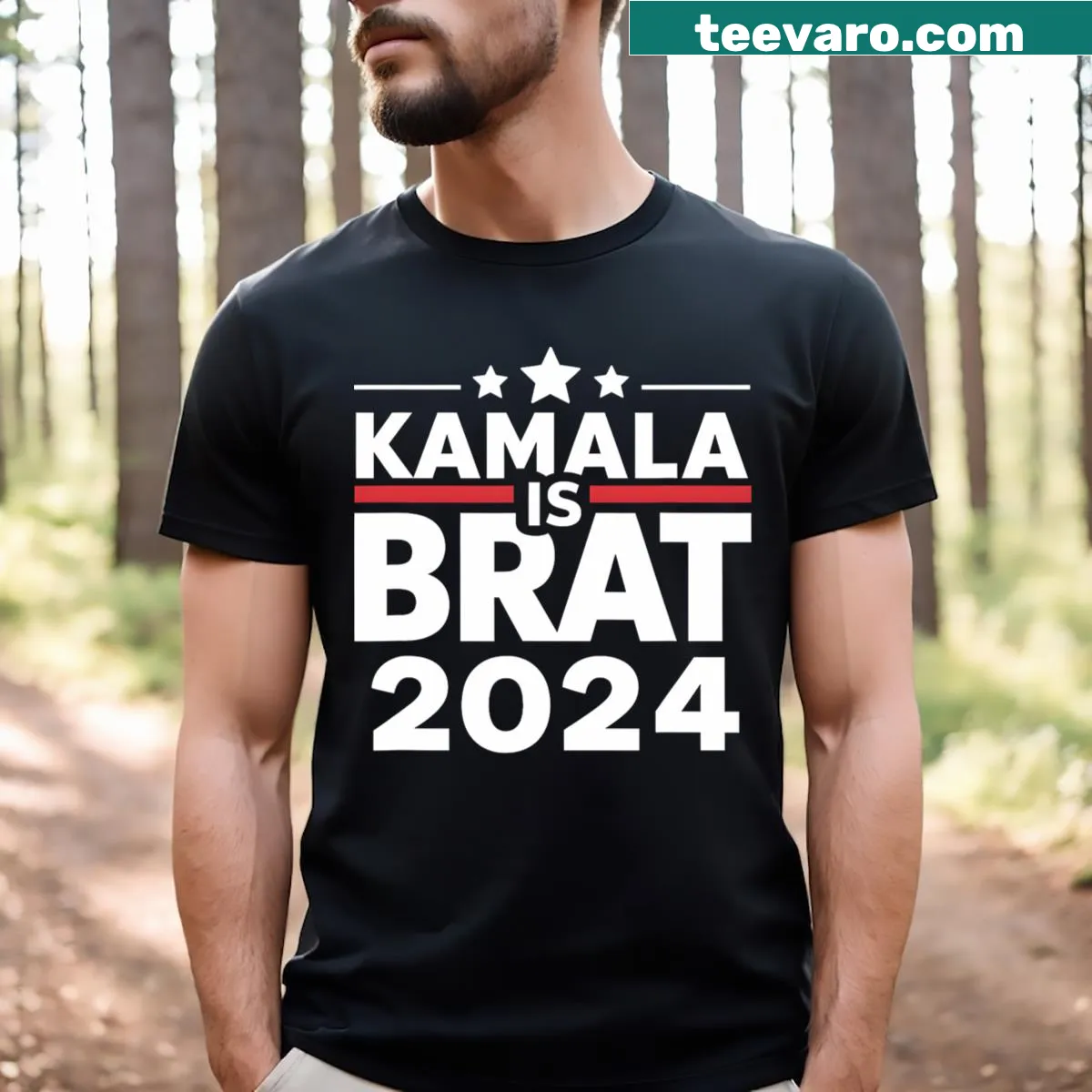 Funny quotes T-shirt supporting Kamala Harris with feminist themes — on a men's t-shirt