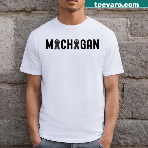 Playful Michigan Bigfoot Love T-shirt with whimsical graphic