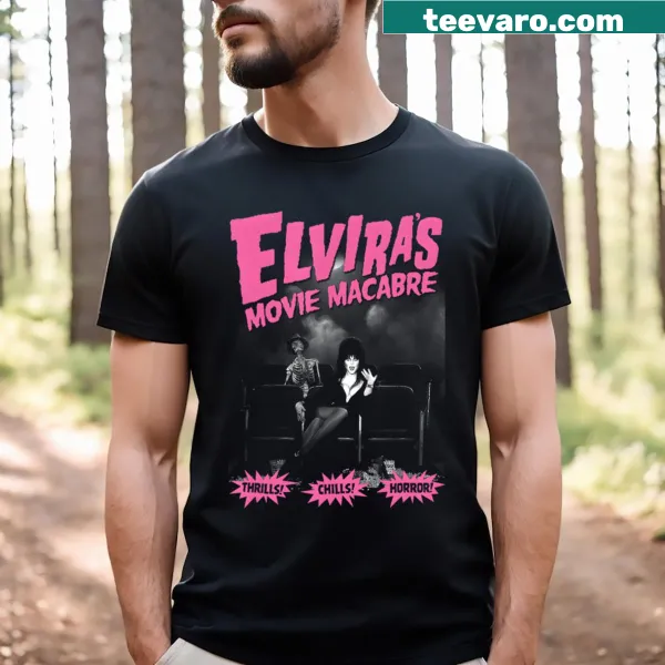 Halloween-themed T-shirt featuring iconic horror movie imagery