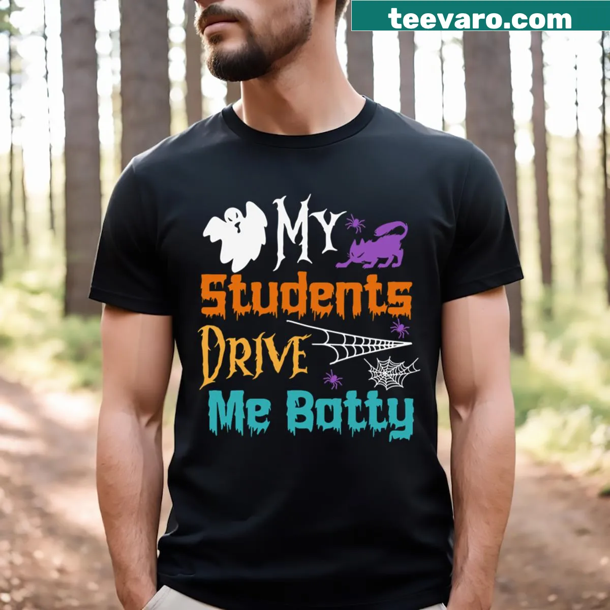 Funny teacher T-shirt with humorous saying about students — on a men's t-shirt