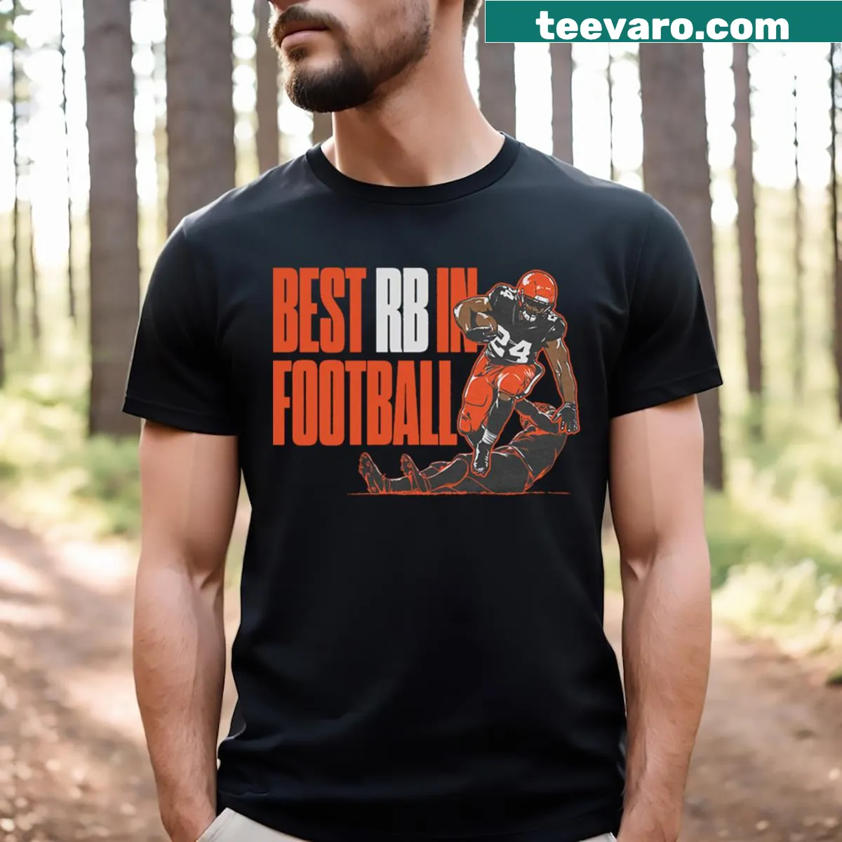 T-shirt honoring Nick Chubb as the best running back — on a men's t-shirt
