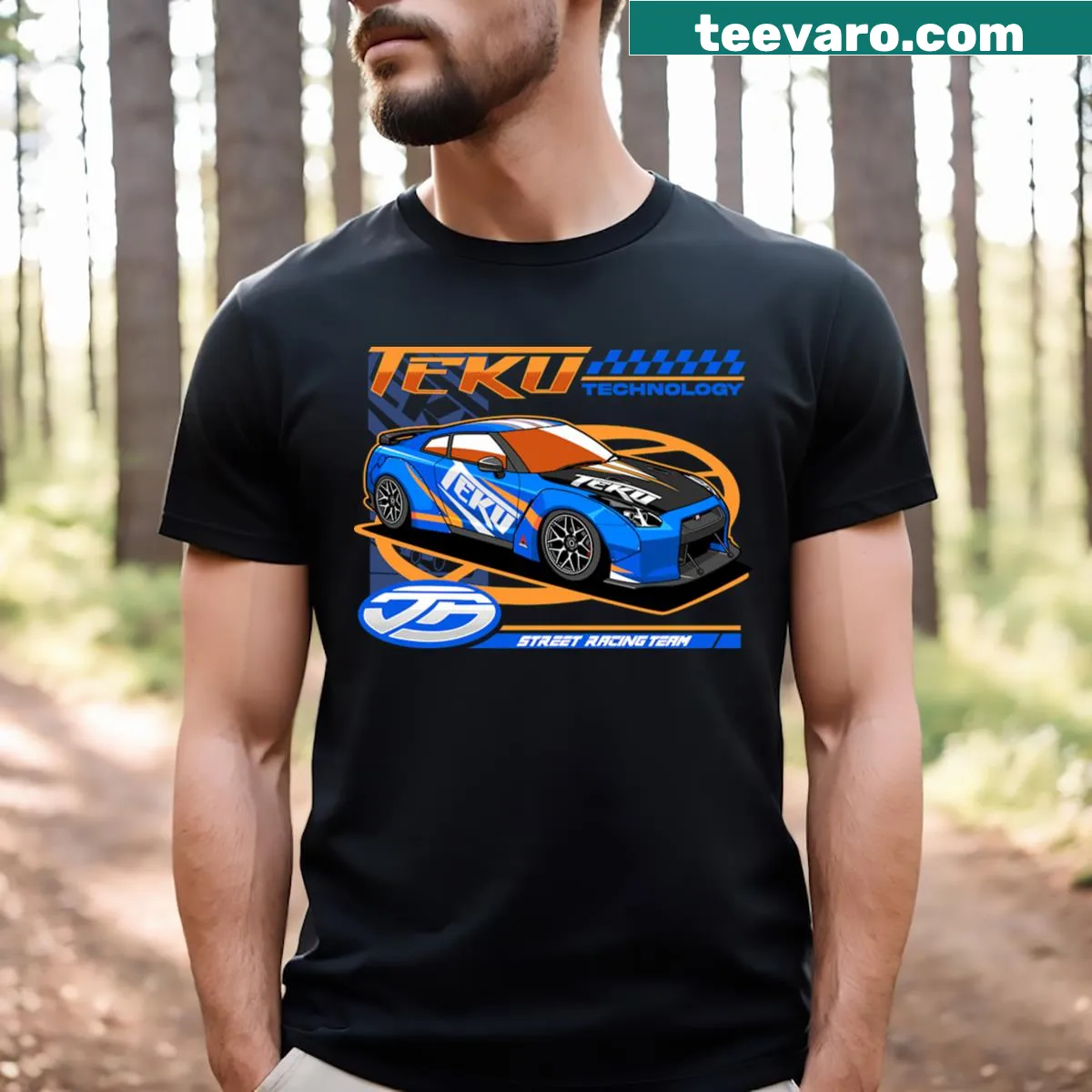 Nissan Gtr R35 illustration on a bold automotive t-shirt — on a men's t-shirt