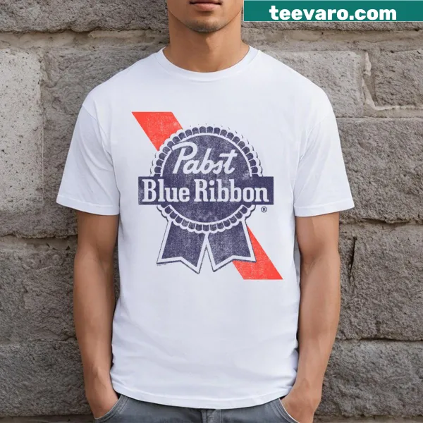 Distressed Pabst Blue Ribbon T-shirt with vintage logo