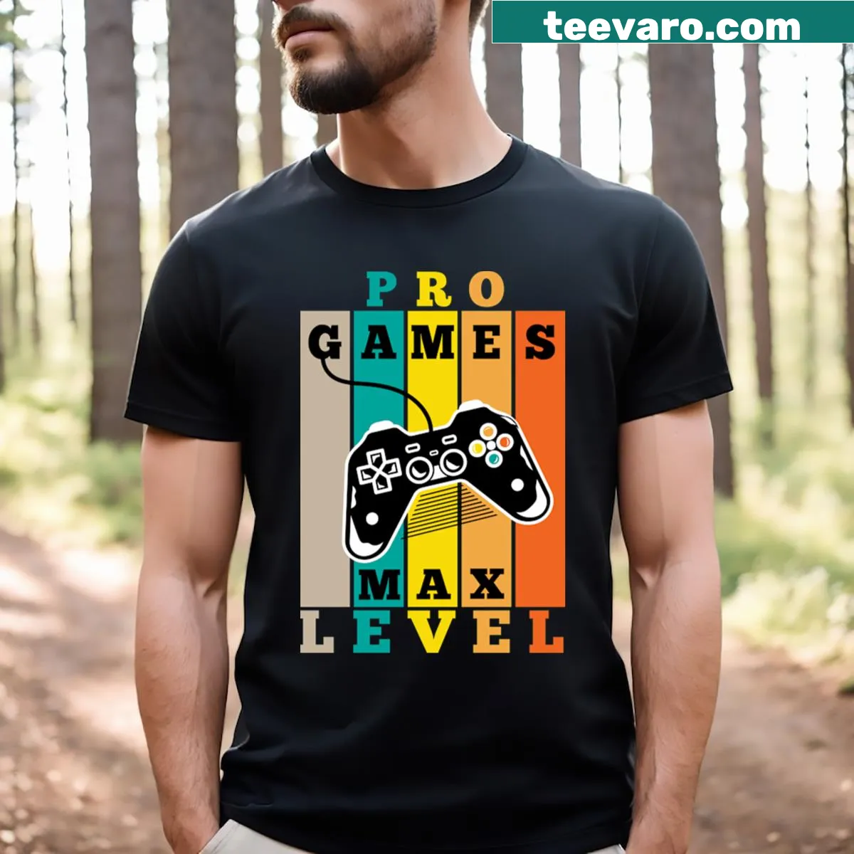 Motivational gaming typography on a t-shirt — on a men's t-shirt