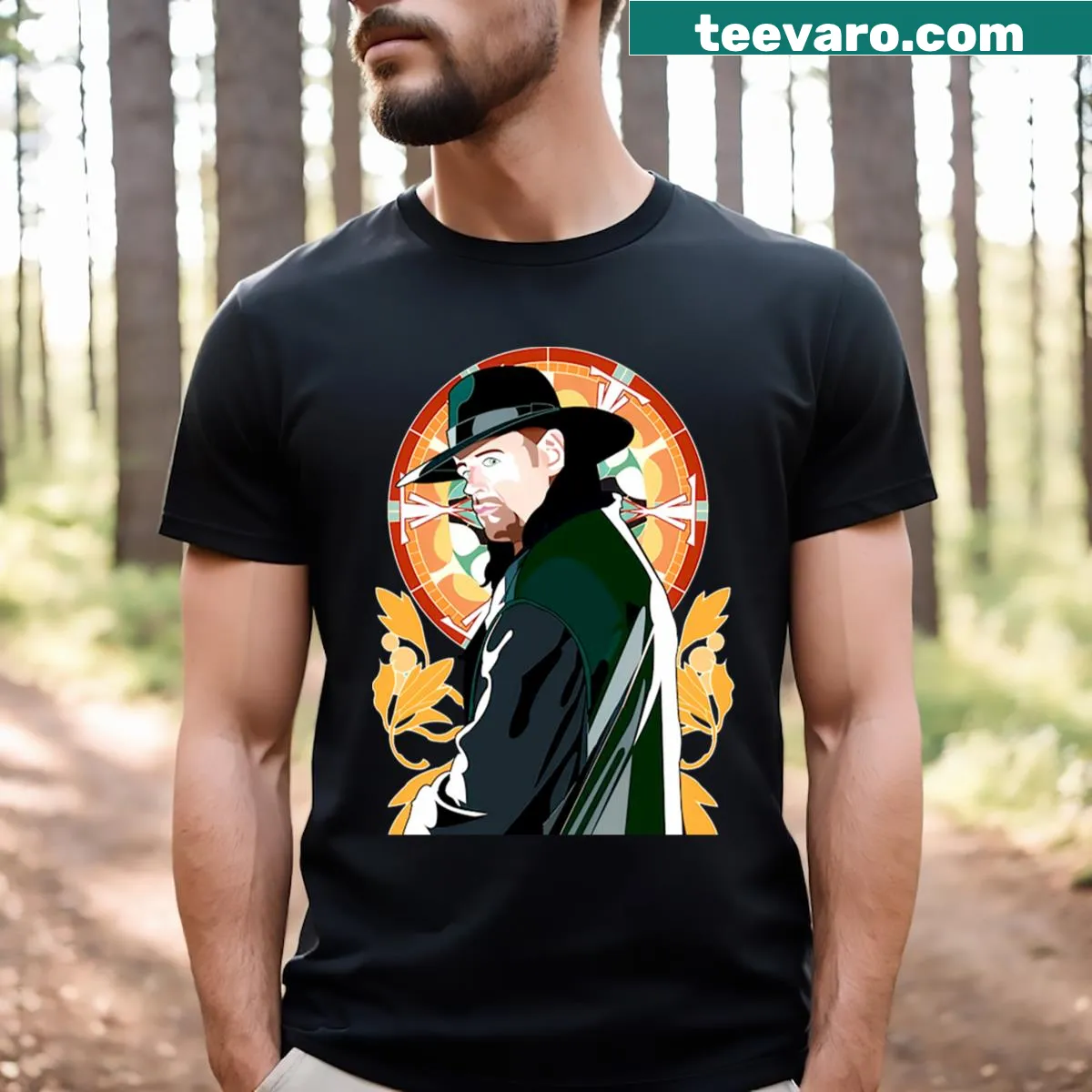 Illustration of The Undertaker as the Grim Reaper on a t-shirt — on a men's t-shirt