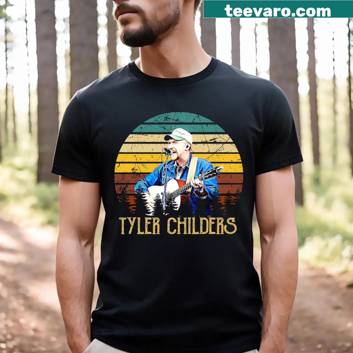 Vintage-inspired Tyler Childers Roots Era T-shirt with retro graphic — on a men's t-shirt