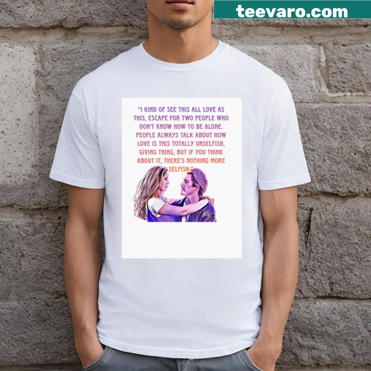 Illustration inspired by Before Sunrise movie on a T-shirt — on a men's t-shirt