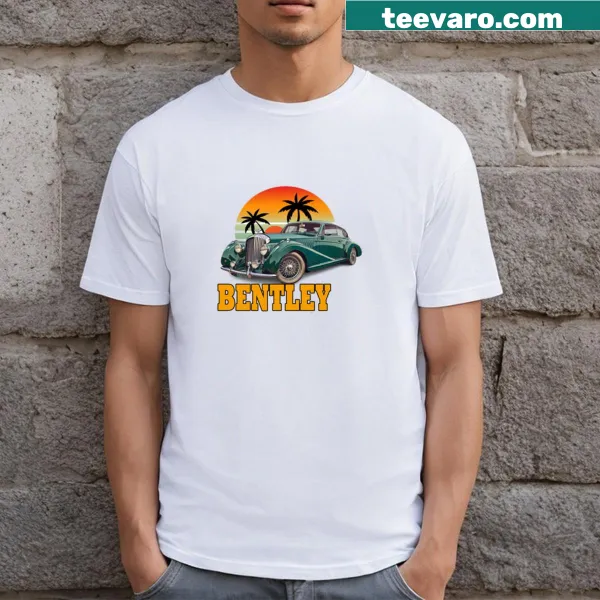 Bentley T-shirt featuring elegant typography celebrating luxury cars