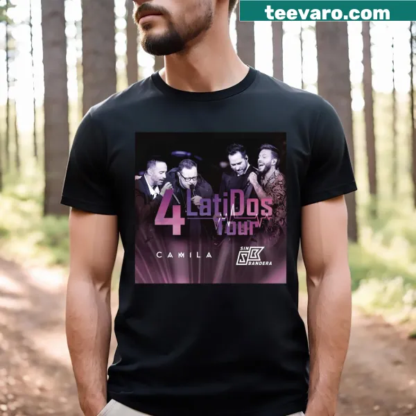T-shirt featuring design for Camila's '4 Latidos' tour