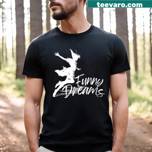 Cartoon flying magic elf graphic on a whimsical T-shirt