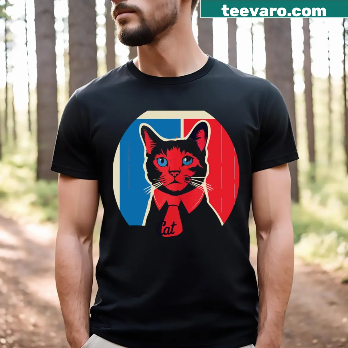 Humorous T-shirt celebrating cat lovers — on a men's t-shirt