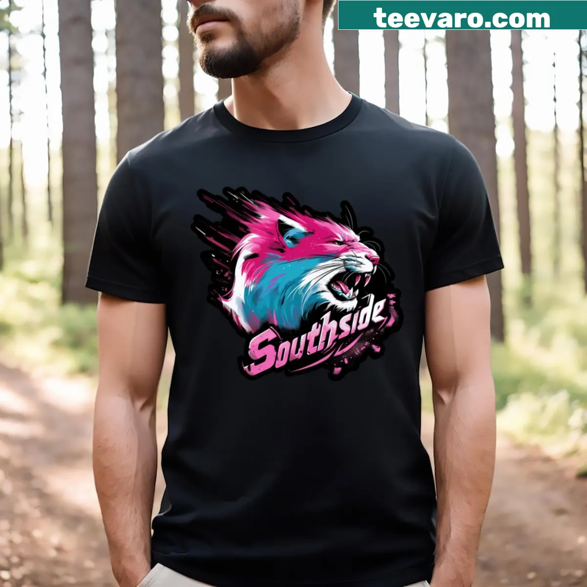 Go Southside t-shirt with bold typography design — on a men's t-shirt