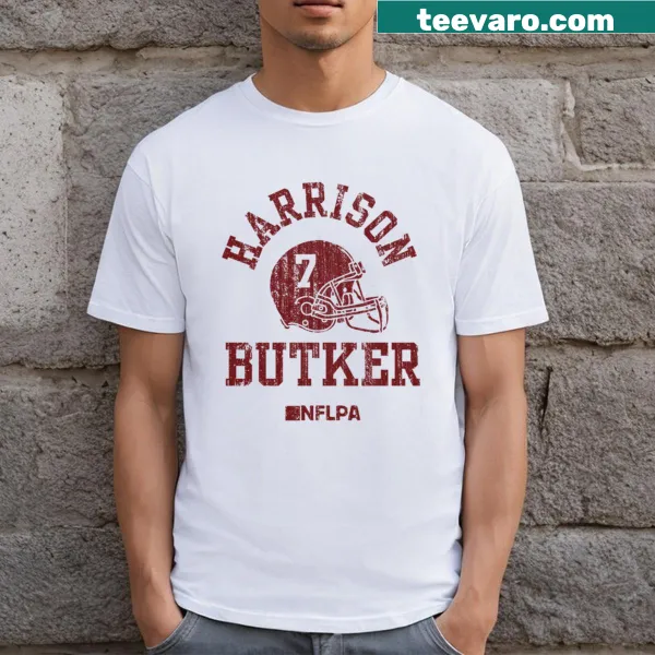 Distressed texture t-shirt featuring Harrison Butker graphic