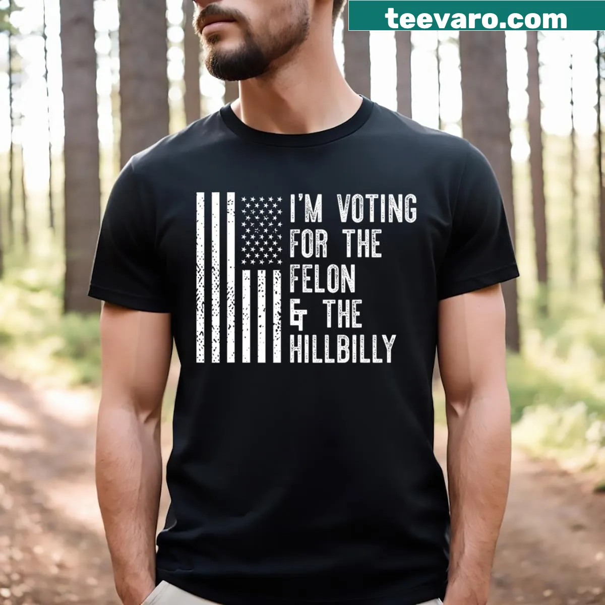 Pro Trump meme T-shirt with humorous political slogan — on a men's t-shirt