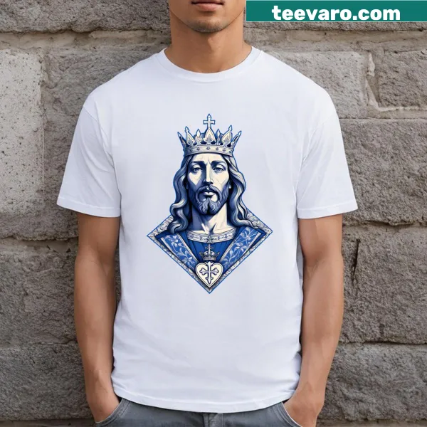 Illustrative T-shirt featuring a bleeding heart and fleur-de-lys design.