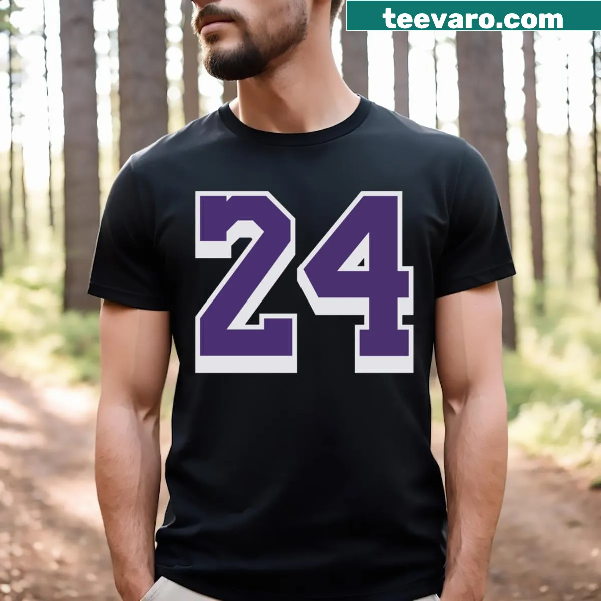Bold sports jersey design featuring the number 24 — on a men's t-shirt