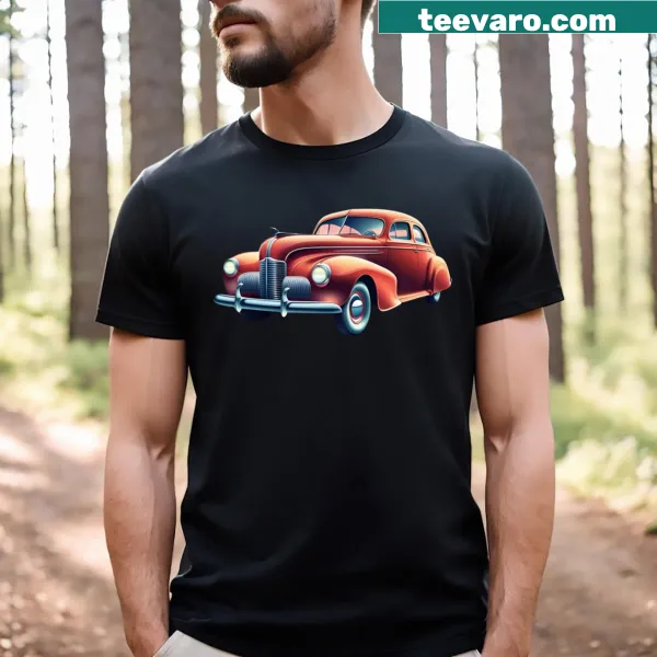 Vintage design featuring classic cars on a t-shirt