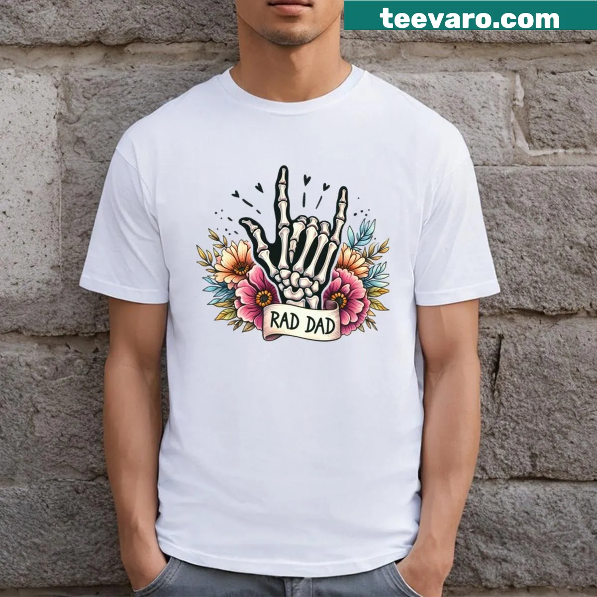 Rad Dad typography graphic on a T-shirt — on a men's t-shirt