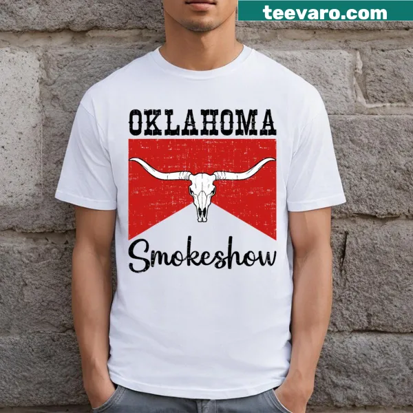 Artistic Smokeshow Longhorn T-shirt featuring bull skull illustration