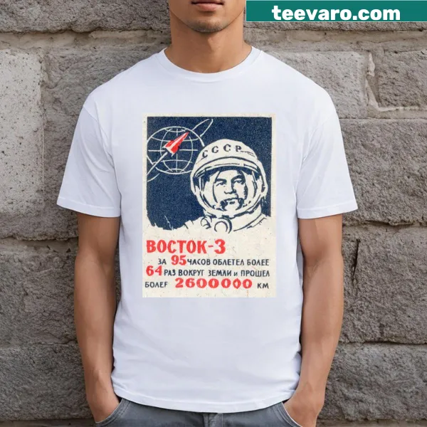 Soviet Space Program Vostok 3 themed T-shirt