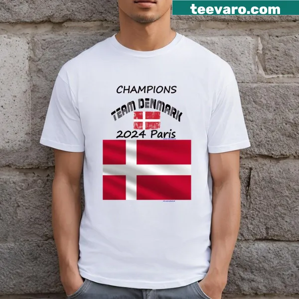 Denmark champions-themed t-shirt celebrating sports achievement