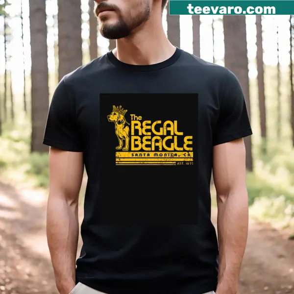 Whimsical illustration of a regal beagle on T-shirt