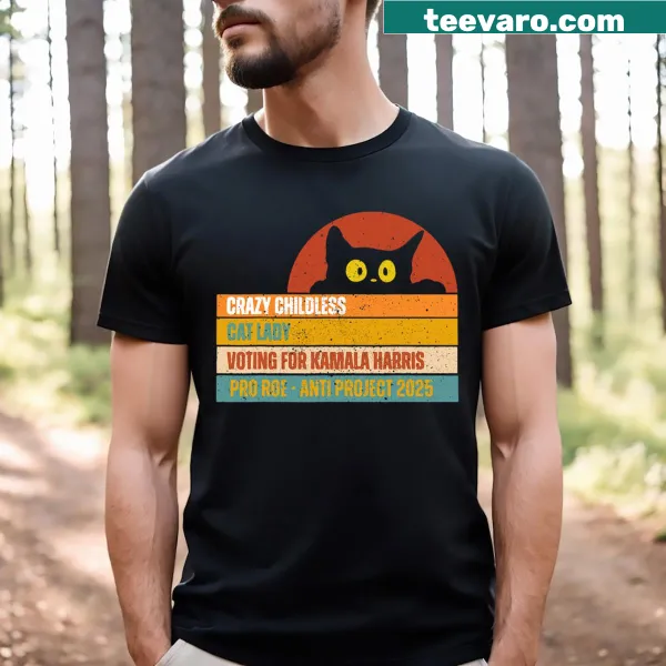 Vintage Cat Ladies for Kamala Harris graphic T-shirt