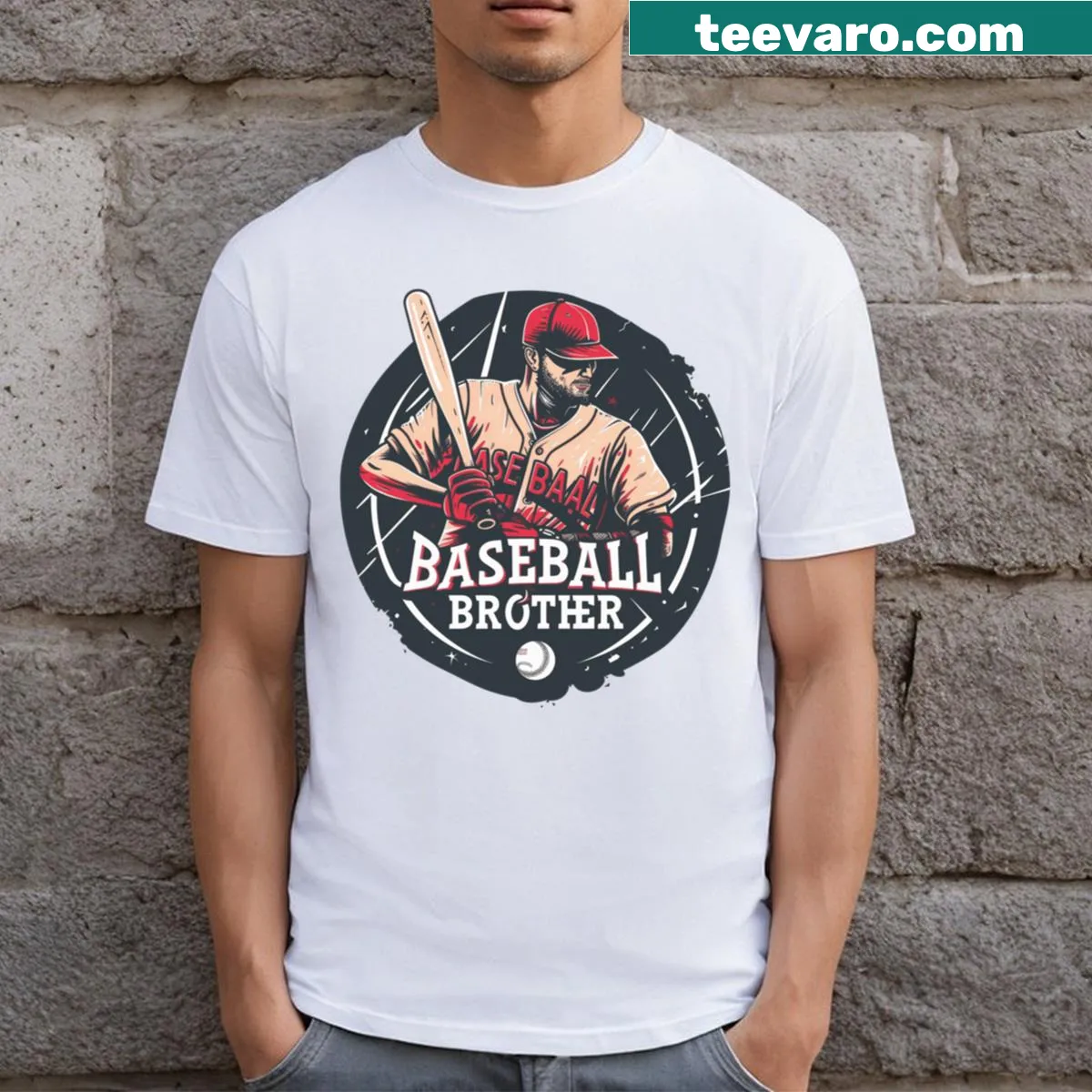 Baseball Brother graphic T-shirt for kids — on a men's t-shirt