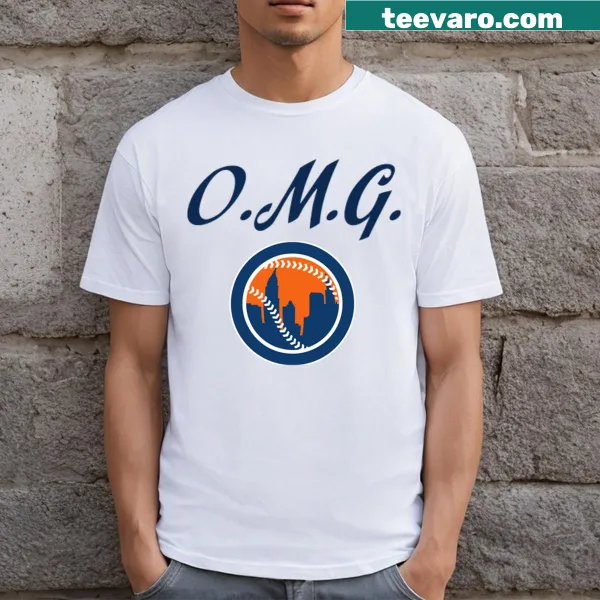 Minimalist baseball-themed OMG graphic T-shirt