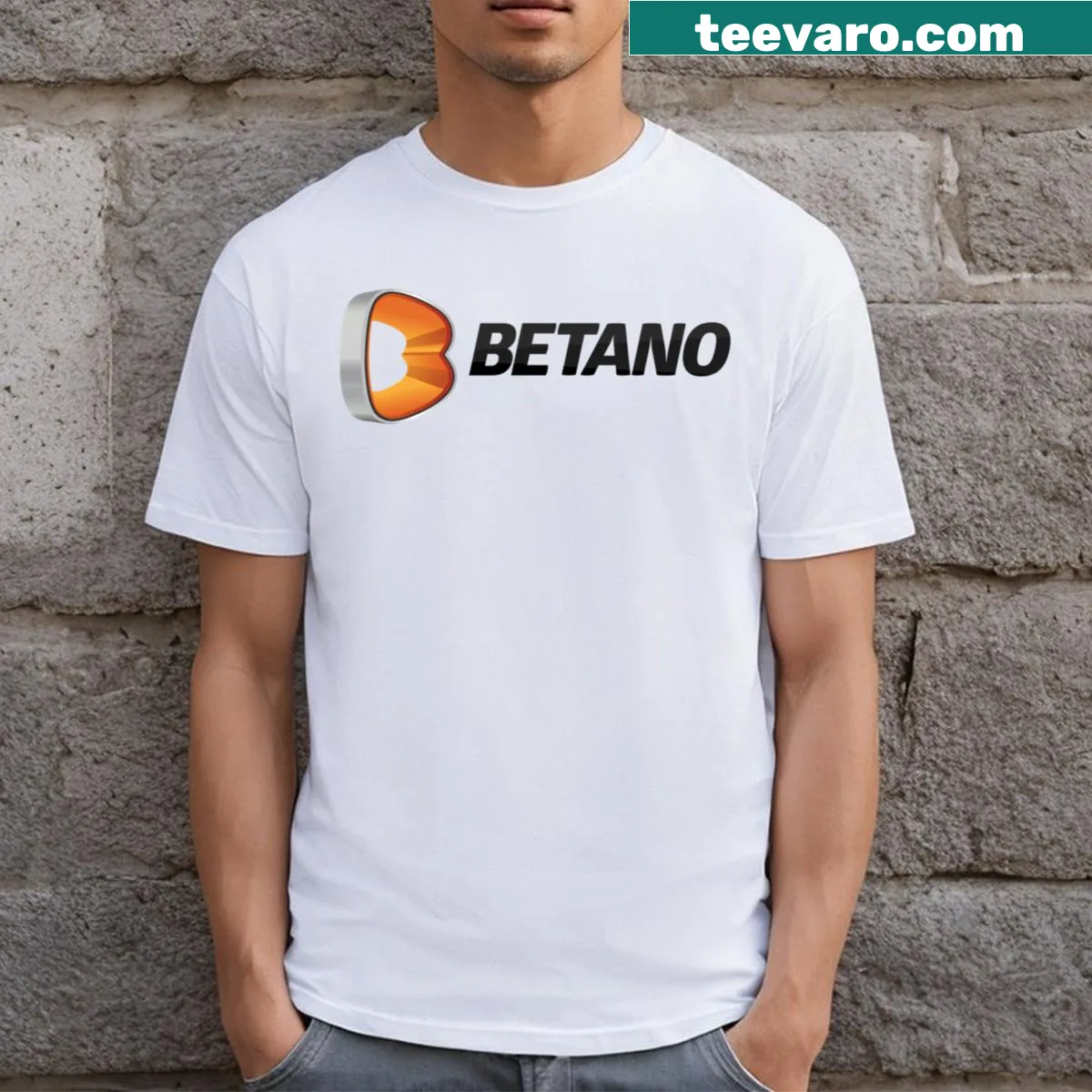 T-shirt featuring the Betano logo design. — on a men's t-shirt