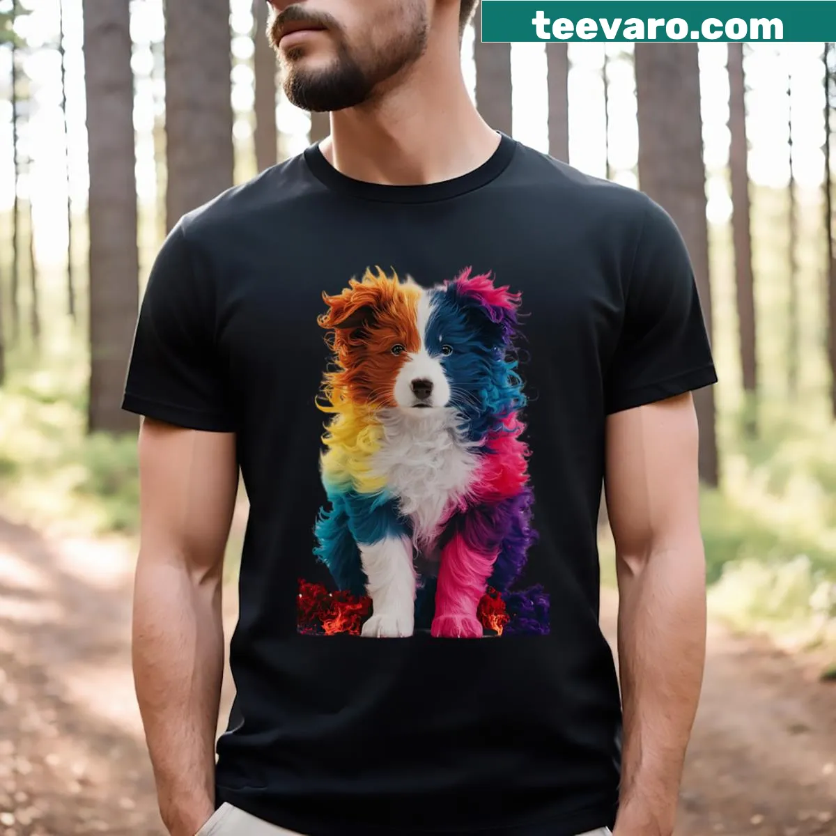 Border Collie themed T-shirt for dog lovers — on a men's t-shirt