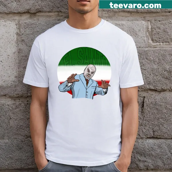 T-shirt featuring a retro design of El Santo