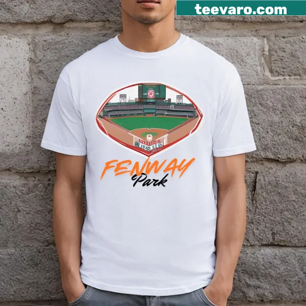Artistic Fenway Park T-shirt celebrating baseball history