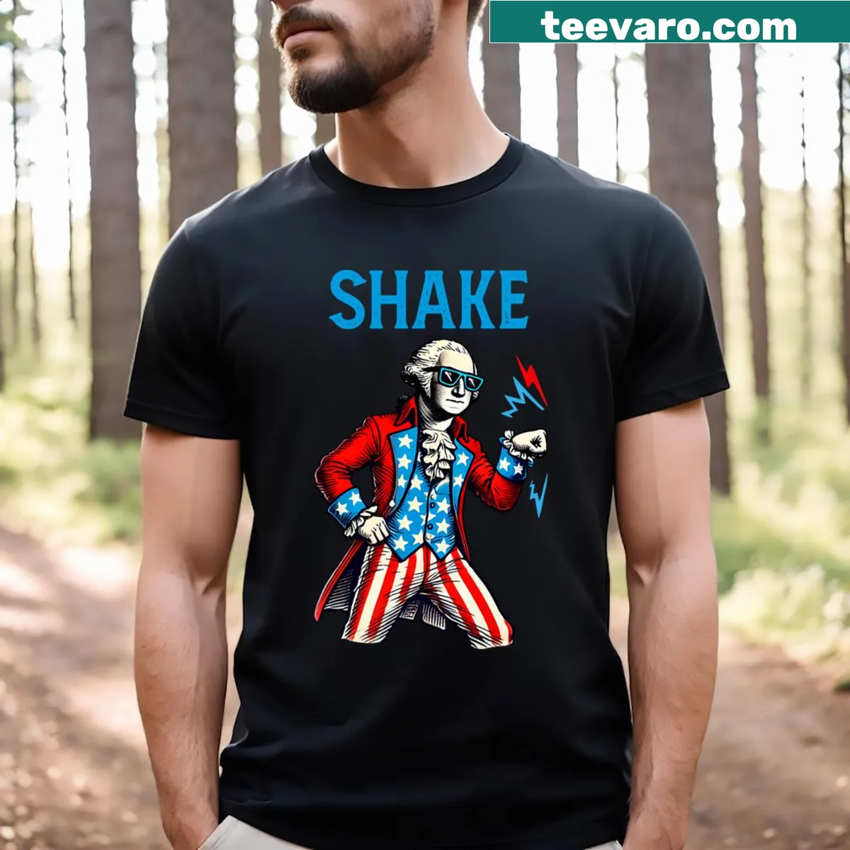 Funny Shake and Bake 4th of July couple matching Shake T-shirt — on a men's t-shirt