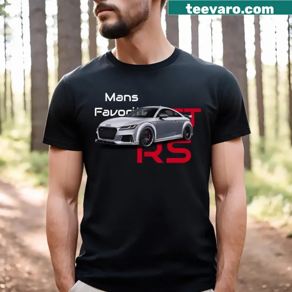 Unique T-shirt with an illustrated German sports car design
