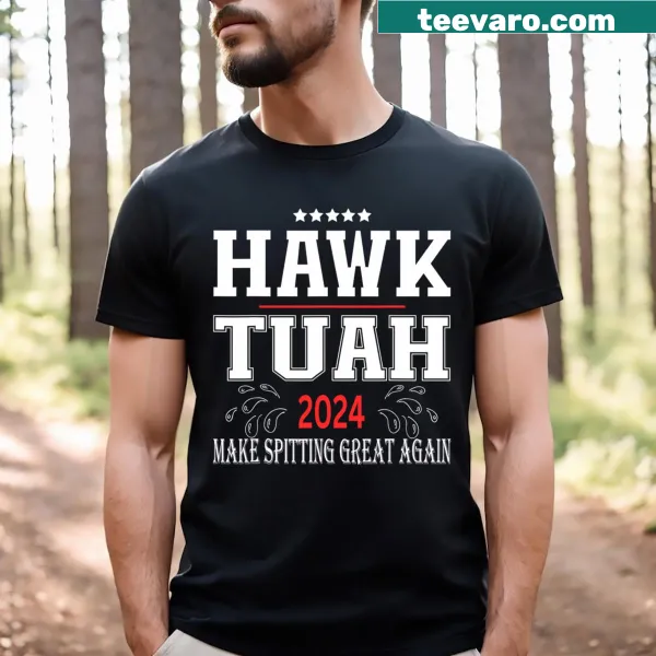 Dynamic Hawk 2024 graphic on casual T-shirt