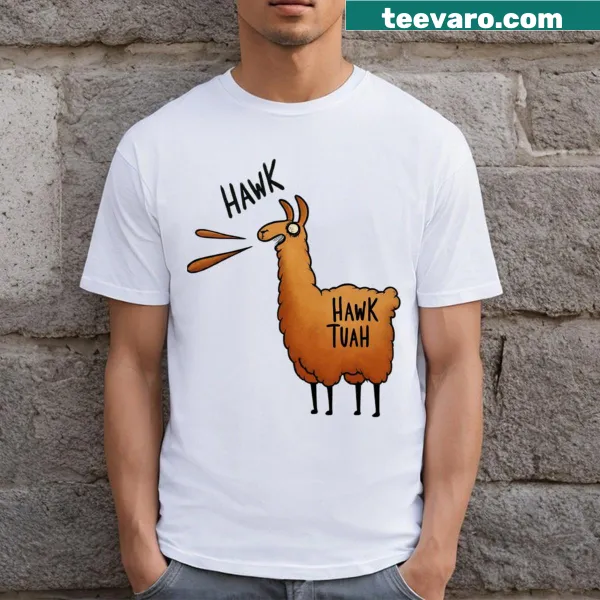 T-shirt with an illustration of a Hawk Tuah in flight
