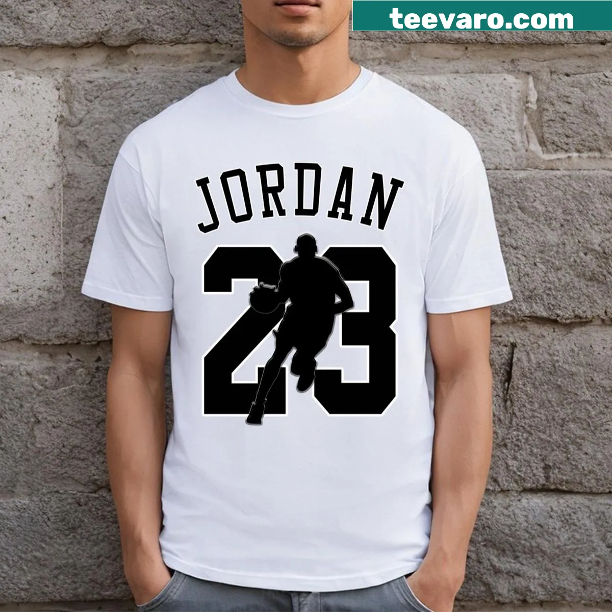 Tribute to a basketball legend with text design on T-shirt. — on a men's t-shirt